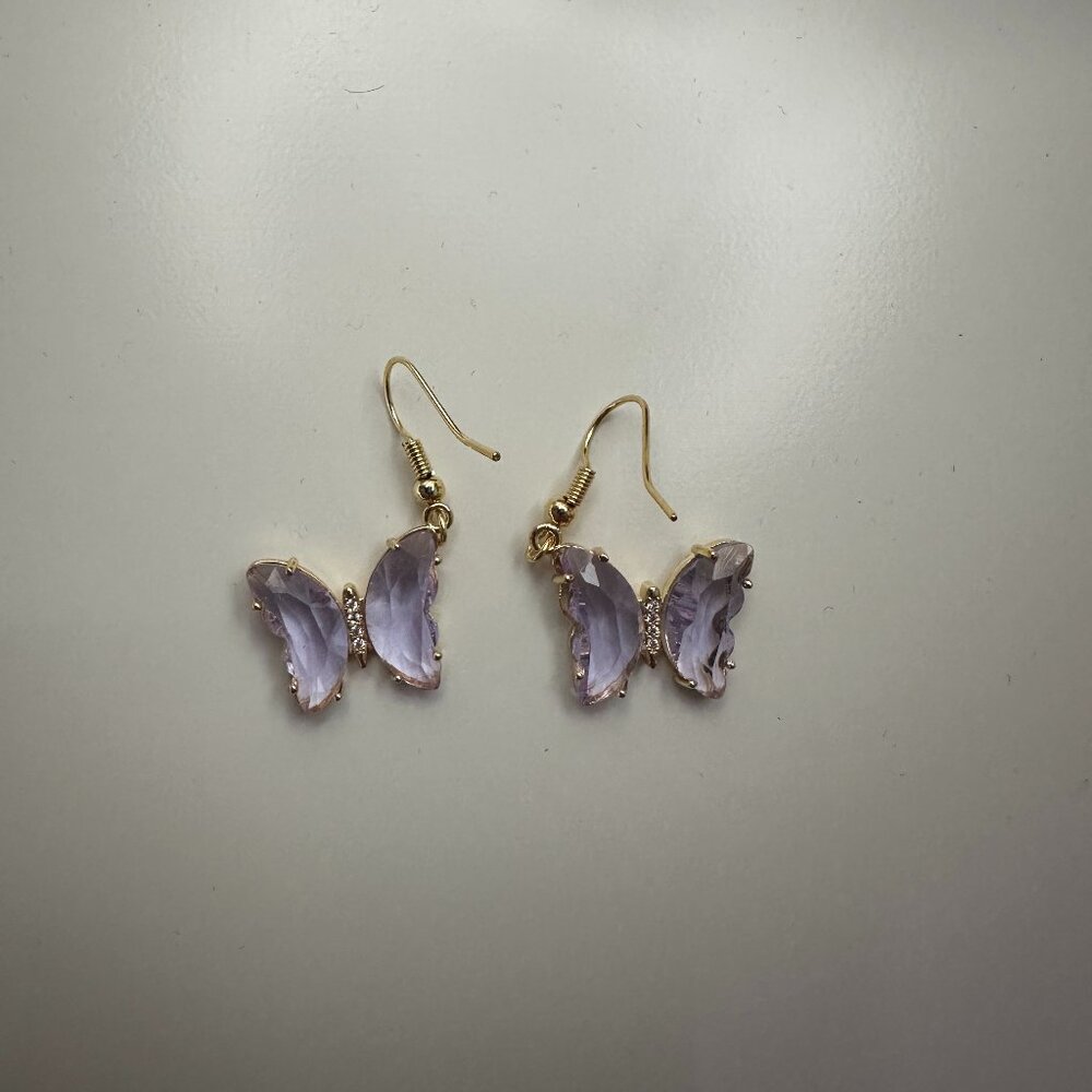 Purple Butterfly Earrings